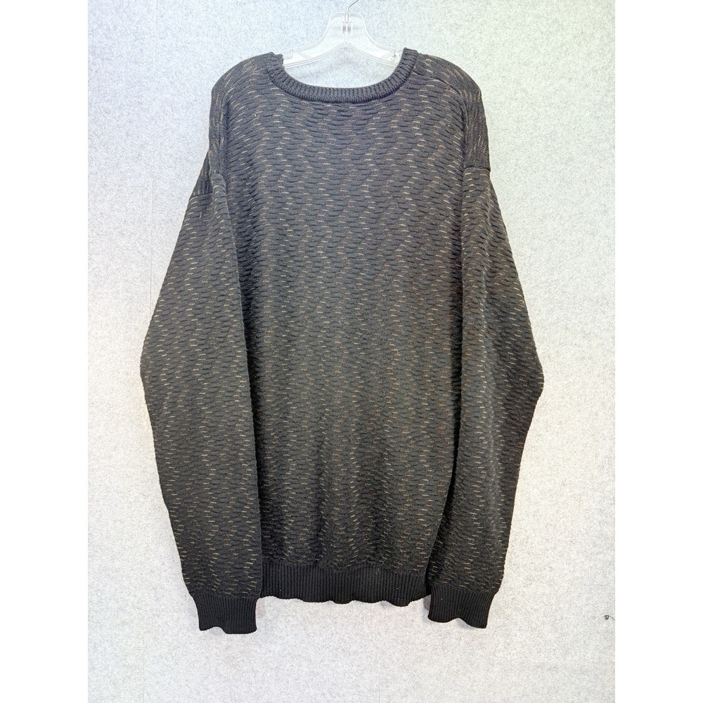 VTG Pronto-Uomo Men's Sweater Black, Brown & Tan Size XLT - Picture 2 of 8